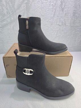 Tommy Hilfiger Black Ankle Boots with Signature Logo